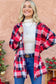 Red Riding Hooded Plaid Cardigan