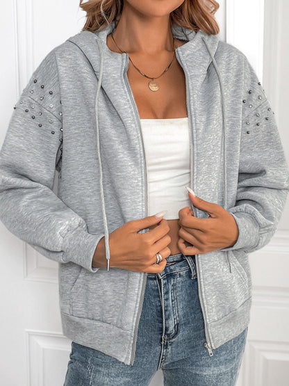 Arlet Rhinestone Full Zip Hoodie