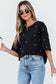 Demi Pearl Beaded Drop Shoulder Crewneck Top