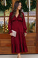 Goddess Grove Red Satin Maxi Dress