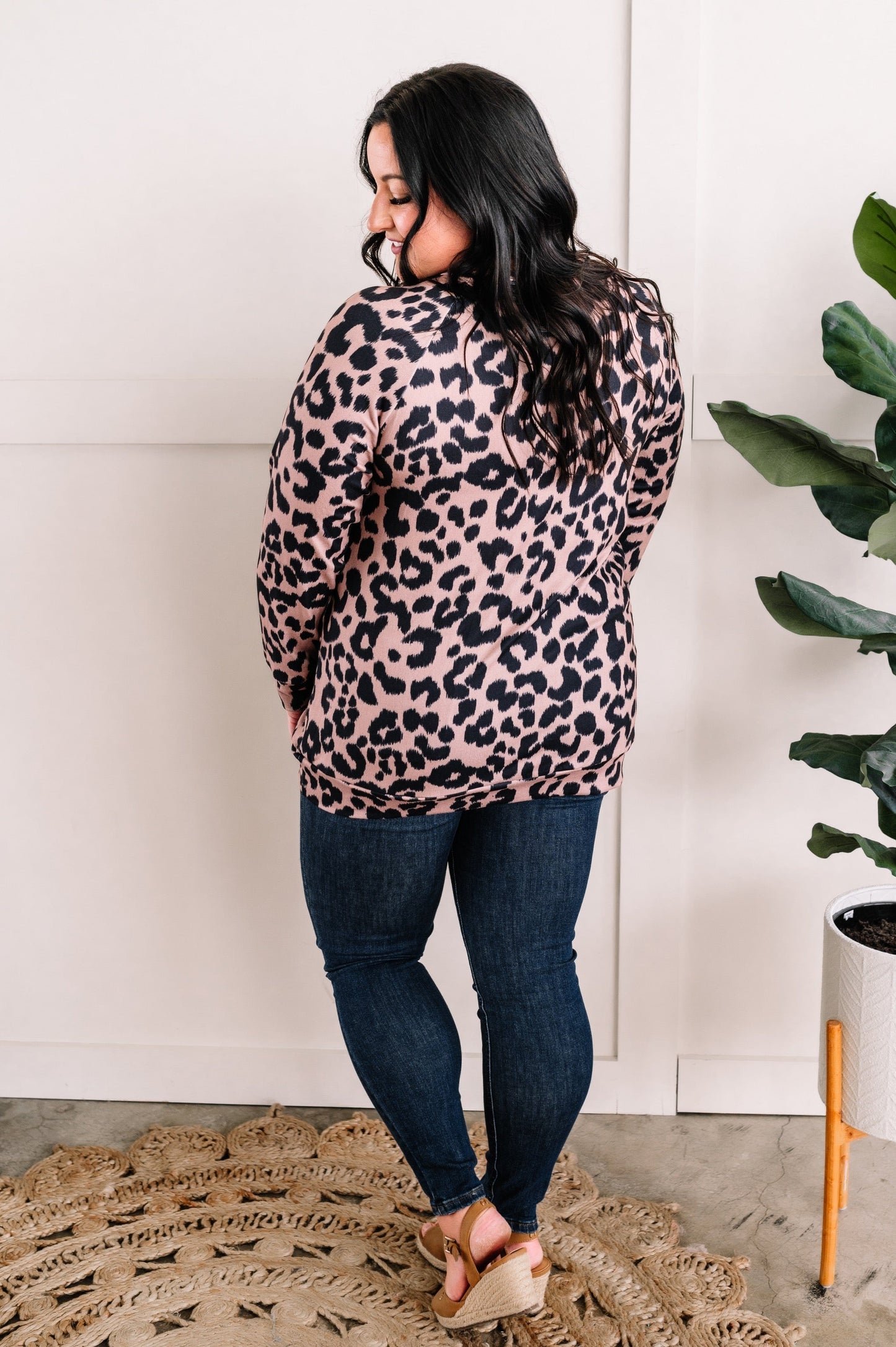 Mocha Animal Print Tunic Top