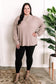 Soft Ribbed Knit Button Front Pullover In Latte