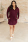 Getting Out Long Sleeve Hoodie Romper in Maroon