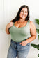 Sleeveless Bodysuit With Built-In Bra In Sage