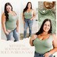 Sleeveless Bodysuit With Built-In Bra In Sage